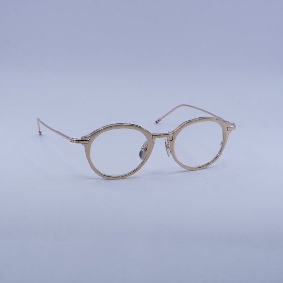 Thom Browne TB-110-C-GLD-48 Eyeglasses Gold 48mm Round Frame - Picture 1 of 11